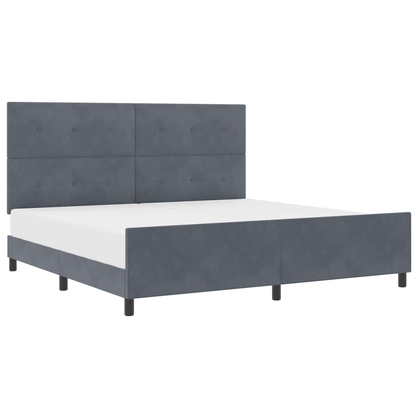 Boxspringbed met hoofdeinde Donkergrijs 200 x 200 cm Fluweel is nu te koop bij PeponiXL, paradijselijk wonen!