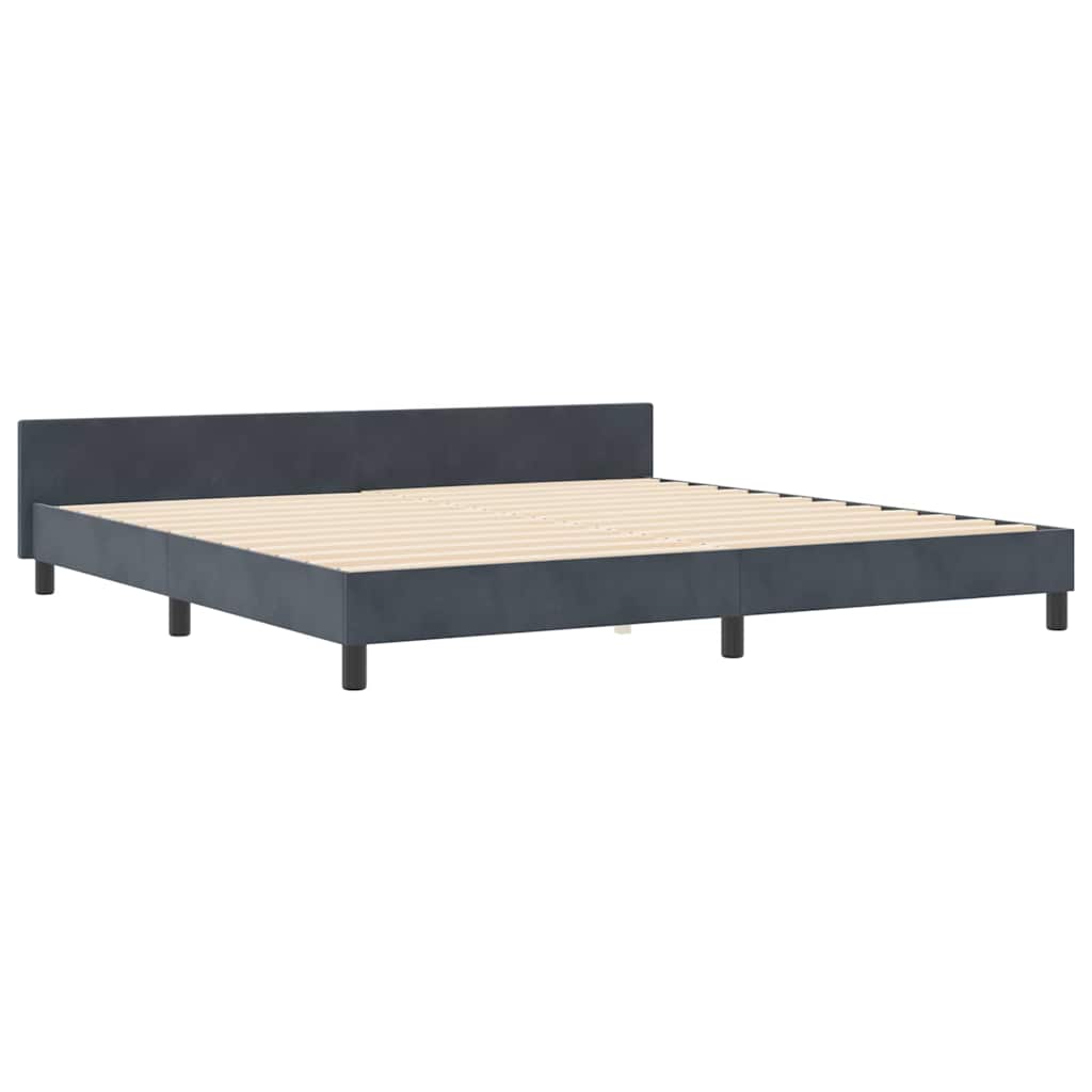 Boxspringbed met hoofdeinde Donkergrijs 200 x 200 cm Fluweel is nu te koop bij PeponiXL, paradijselijk wonen!