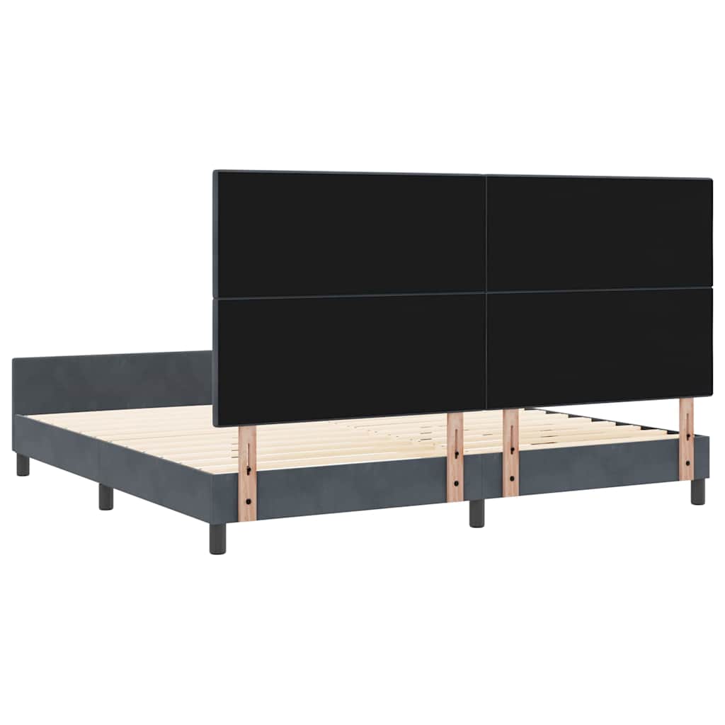 Boxspringbed met hoofdeinde Donkergrijs 200 x 200 cm Fluweel is nu te koop bij PeponiXL, paradijselijk wonen!