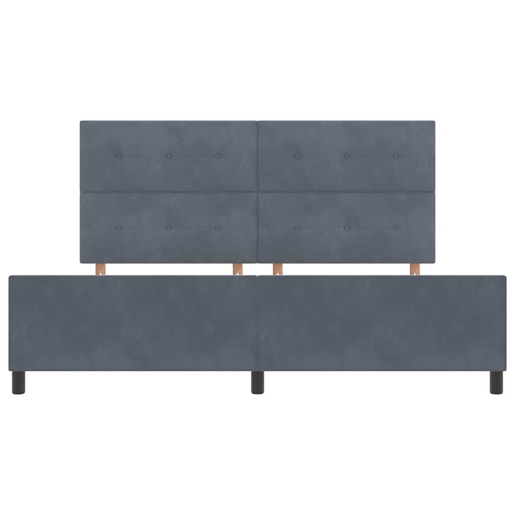 Boxspringbed met hoofdeinde Donkergrijs 200 x 200 cm Fluweel is nu te koop bij PeponiXL, paradijselijk wonen!