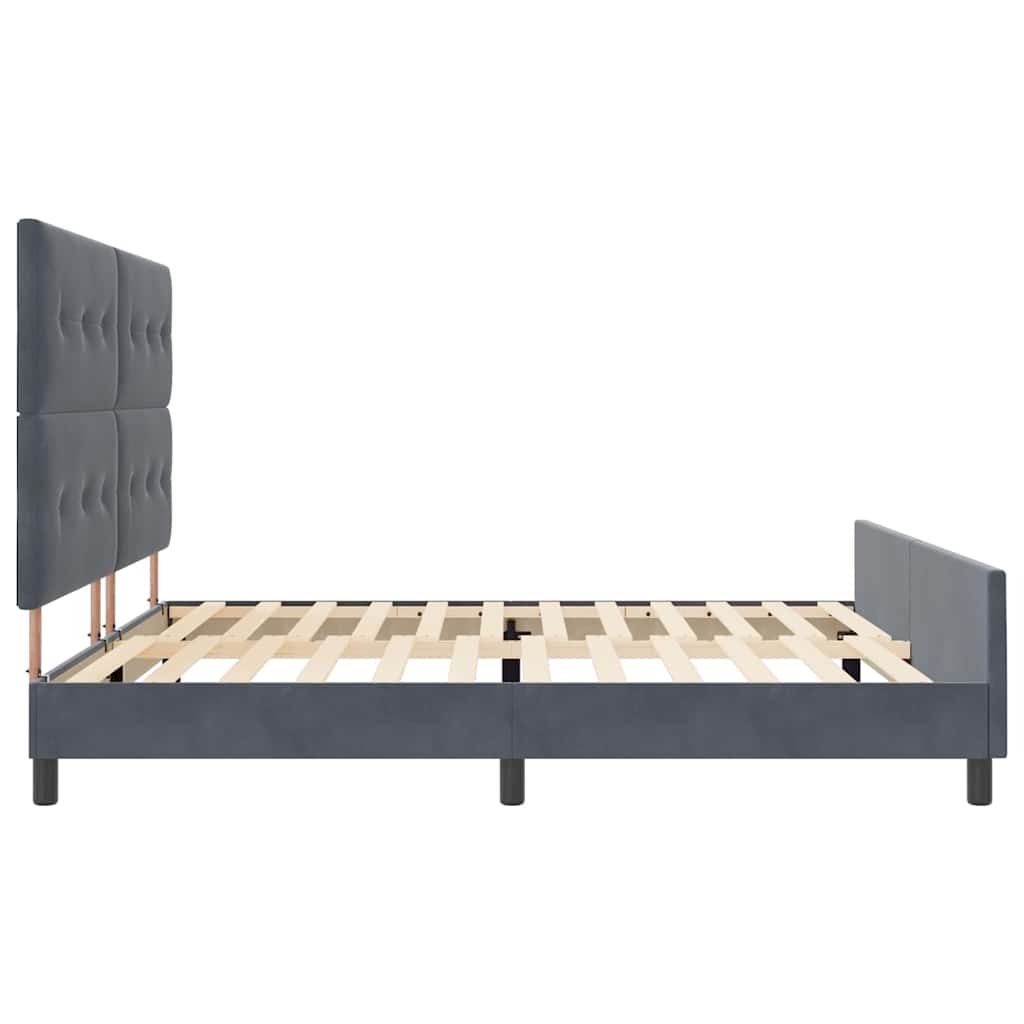 Boxspringbed met hoofdeinde Donkergrijs 200 x 200 cm Fluweel is nu te koop bij PeponiXL, paradijselijk wonen!