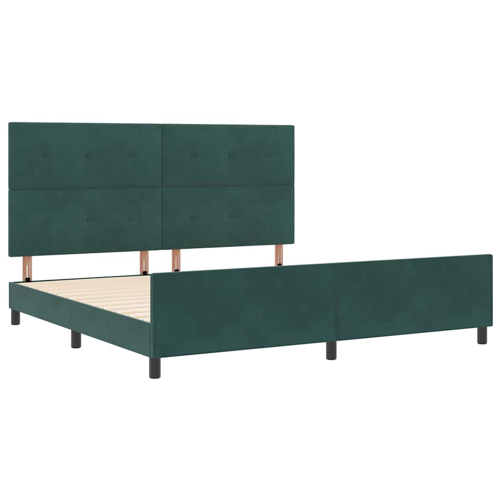 Boxspringbed met hoofdeinde Donkergroen 200 x 200 cm Fluweel is nu te koop bij PeponiXL, paradijselijk wonen!