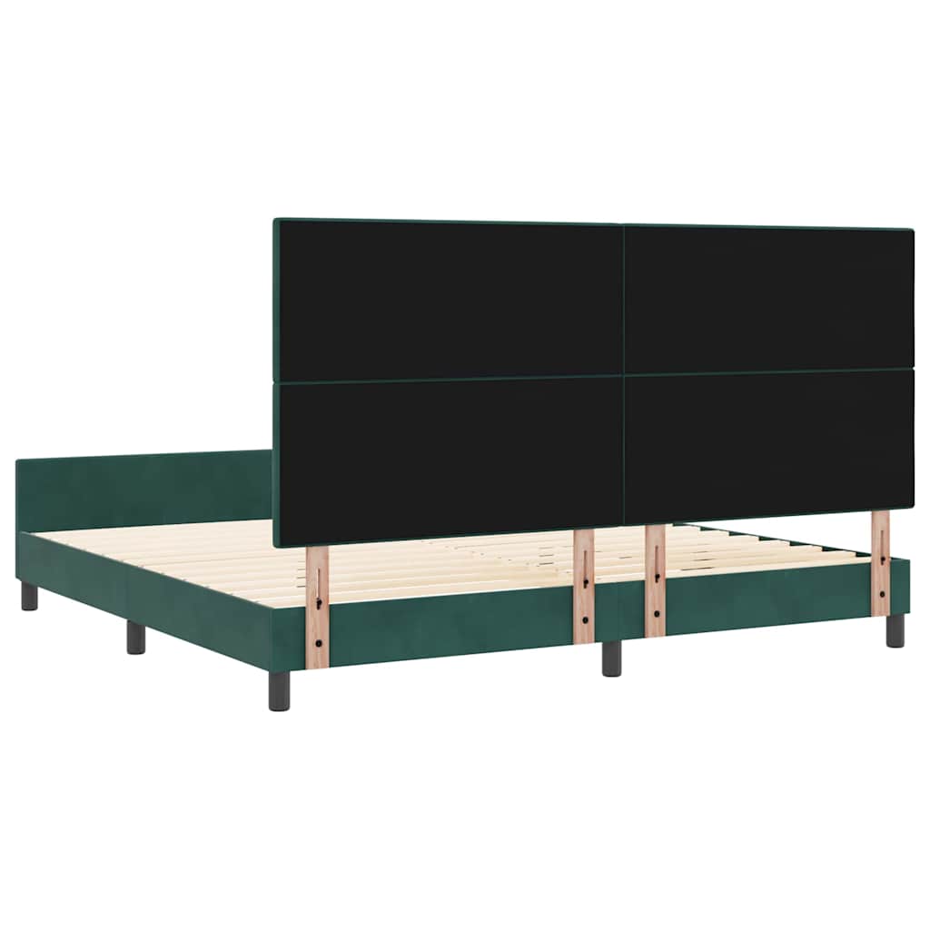 Boxspringbed met hoofdeinde Donkergroen 200 x 200 cm Fluweel is nu te koop bij PeponiXL, paradijselijk wonen!