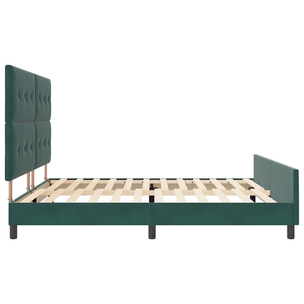 Boxspringbed met hoofdeinde Donkergroen 200 x 200 cm Fluweel is nu te koop bij PeponiXL, paradijselijk wonen!
