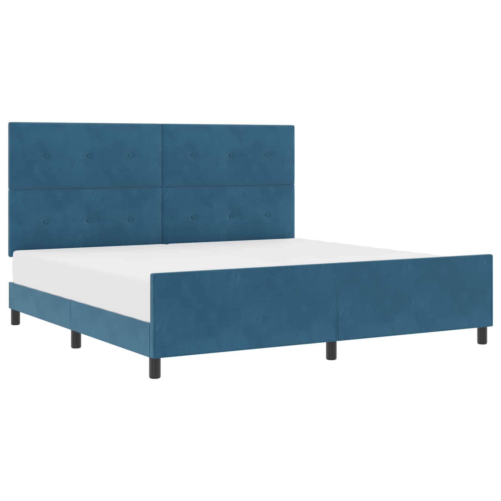 Boxspringbed met hoofdeinde Donkerblauw 200 x 200 cm Fluweel is nu te koop bij PeponiXL, paradijselijk wonen!