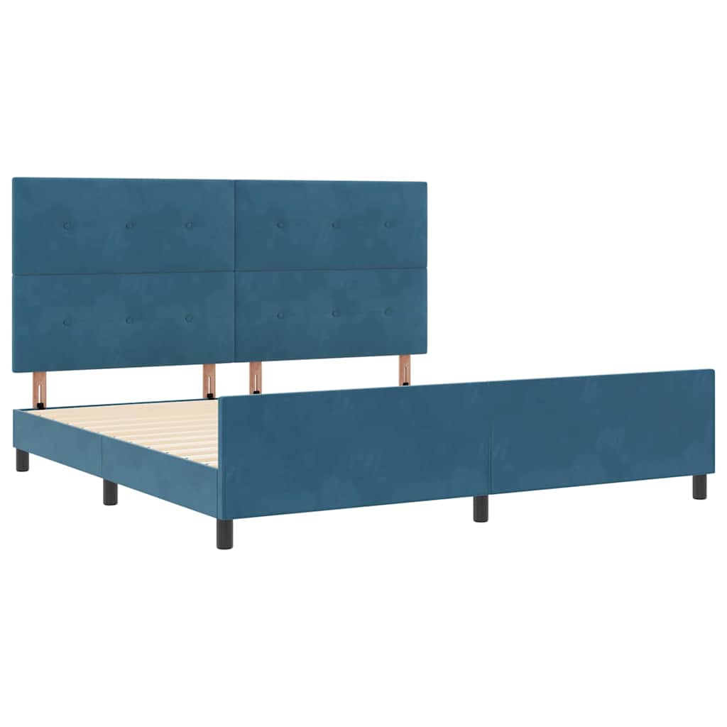 Boxspringbed met hoofdeinde Donkerblauw 200 x 200 cm Fluweel is nu te koop bij PeponiXL, paradijselijk wonen!
