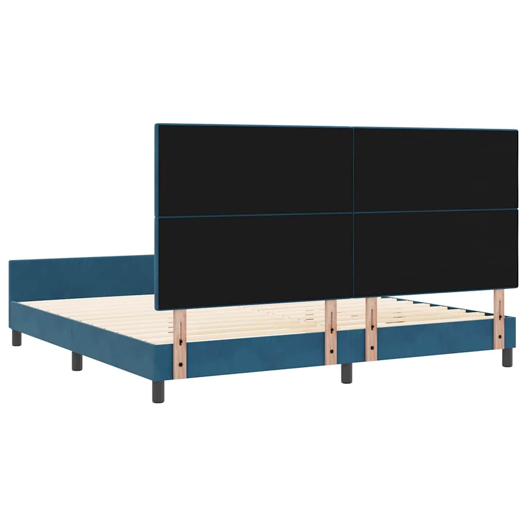 Boxspringbed met hoofdeinde Donkerblauw 200 x 200 cm Fluweel is nu te koop bij PeponiXL, paradijselijk wonen!