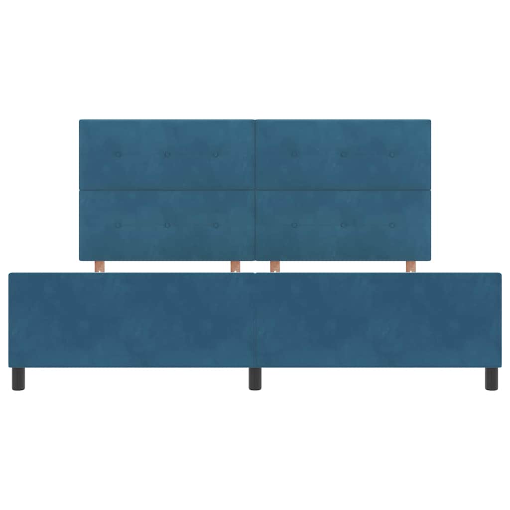 Boxspringbed met hoofdeinde Donkerblauw 200 x 200 cm Fluweel is nu te koop bij PeponiXL, paradijselijk wonen!