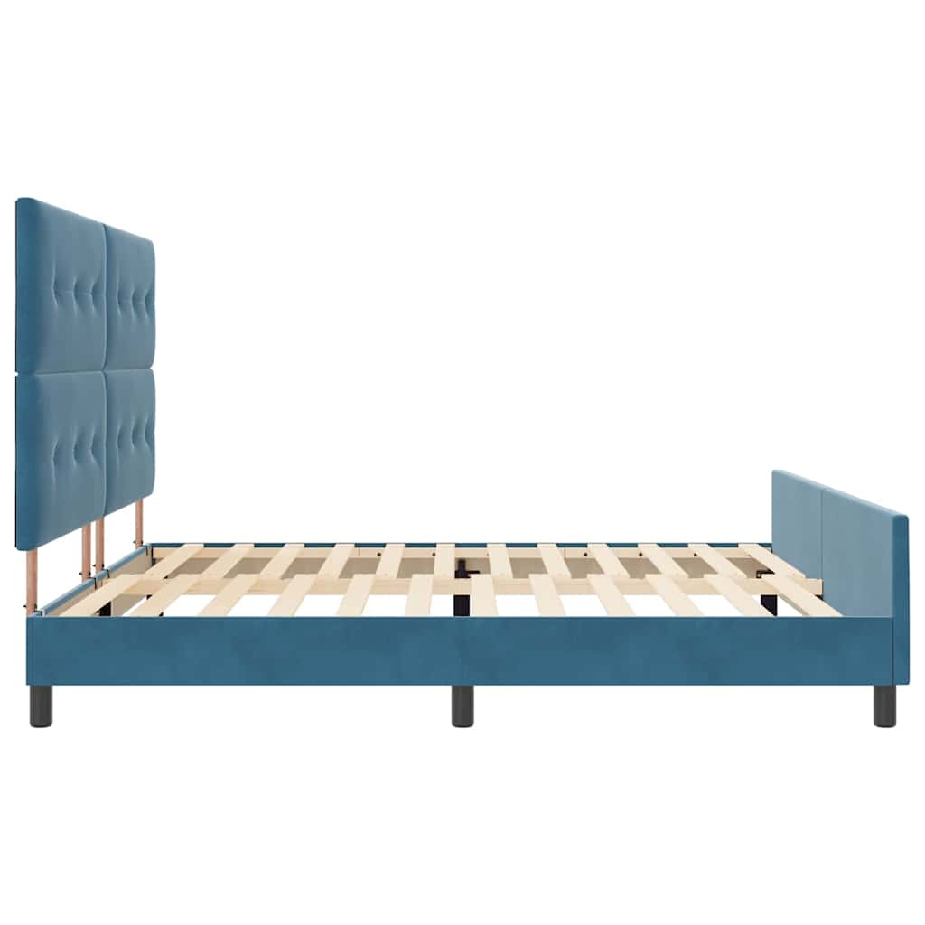 Boxspringbed met hoofdeinde Donkerblauw 200 x 200 cm Fluweel is nu te koop bij PeponiXL, paradijselijk wonen!