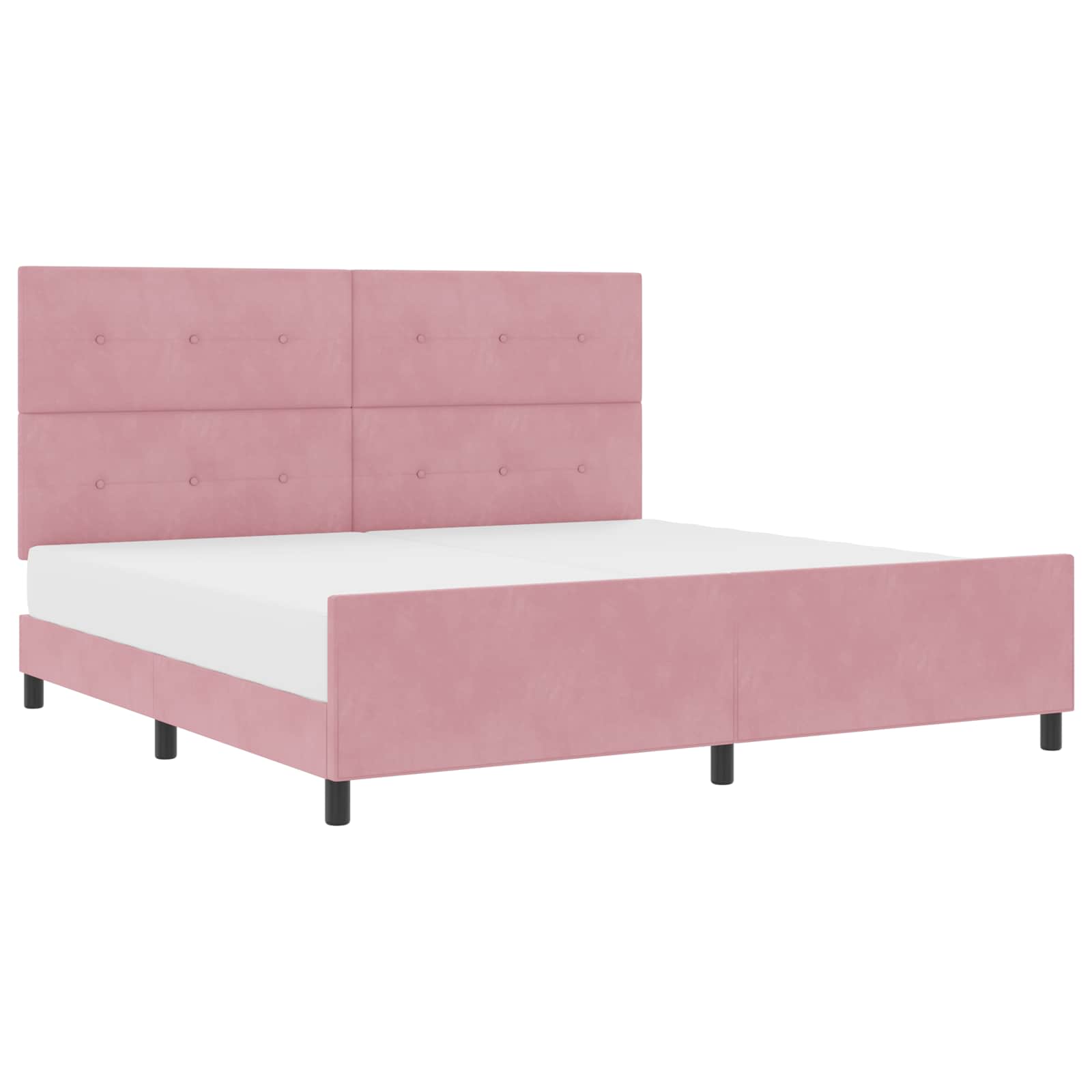 Boxspringbed met hoofdeinde Roze 200 x 200 cm Fluweel is nu te koop bij PeponiXL, paradijselijk wonen!