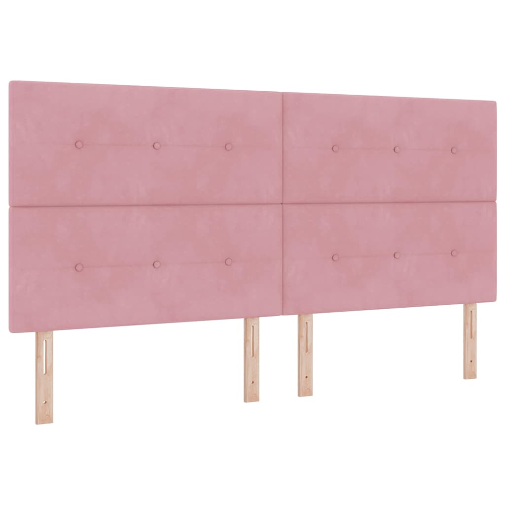 Boxspringbed met hoofdeinde Roze 200 x 200 cm Fluweel is nu te koop bij PeponiXL, paradijselijk wonen!