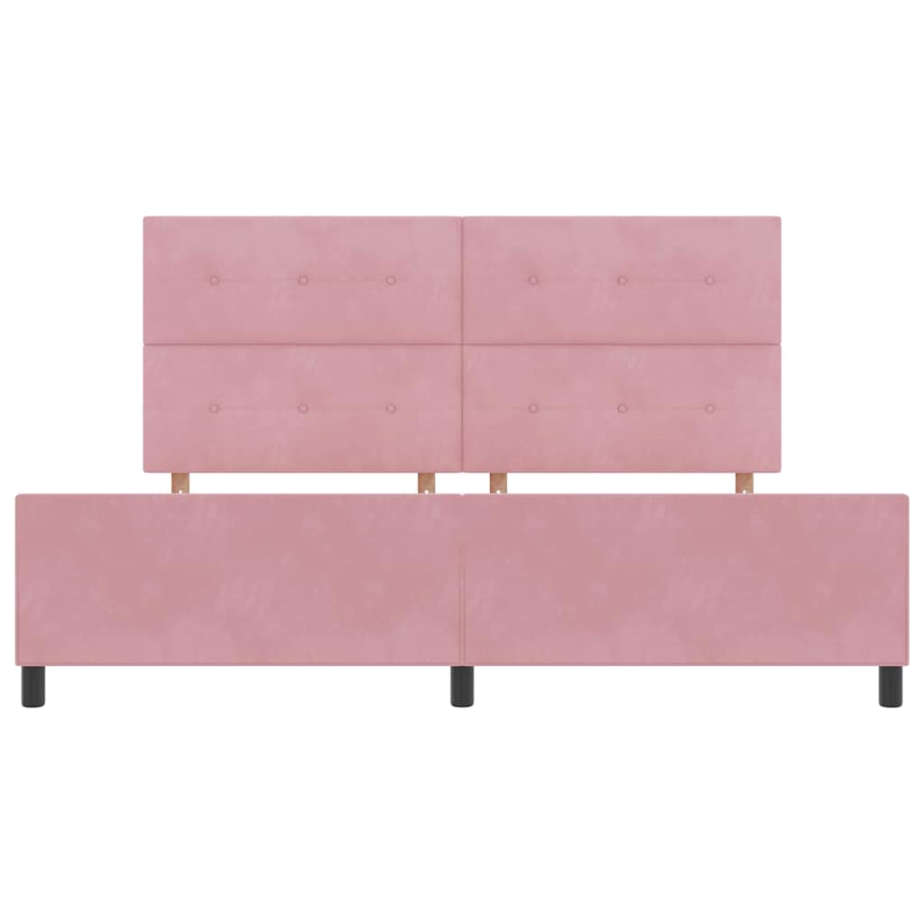 Boxspringbed met hoofdeinde Roze 200 x 200 cm Fluweel is nu te koop bij PeponiXL, paradijselijk wonen!