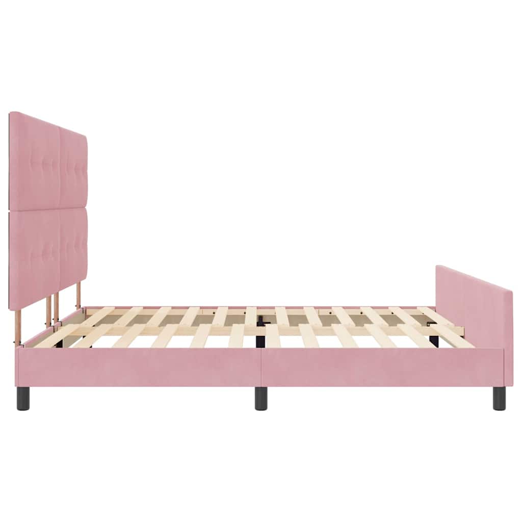 Boxspringbed met hoofdeinde Roze 200 x 200 cm Fluweel is nu te koop bij PeponiXL, paradijselijk wonen!