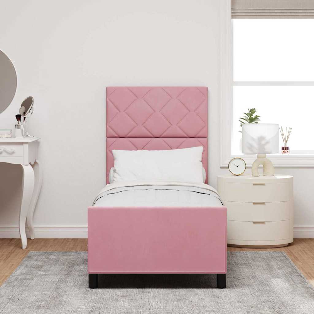 Boxspringbed met hoofdeinde Roze 80 x 200 cm Fluweel is nu te koop bij PeponiXL, paradijselijk wonen!