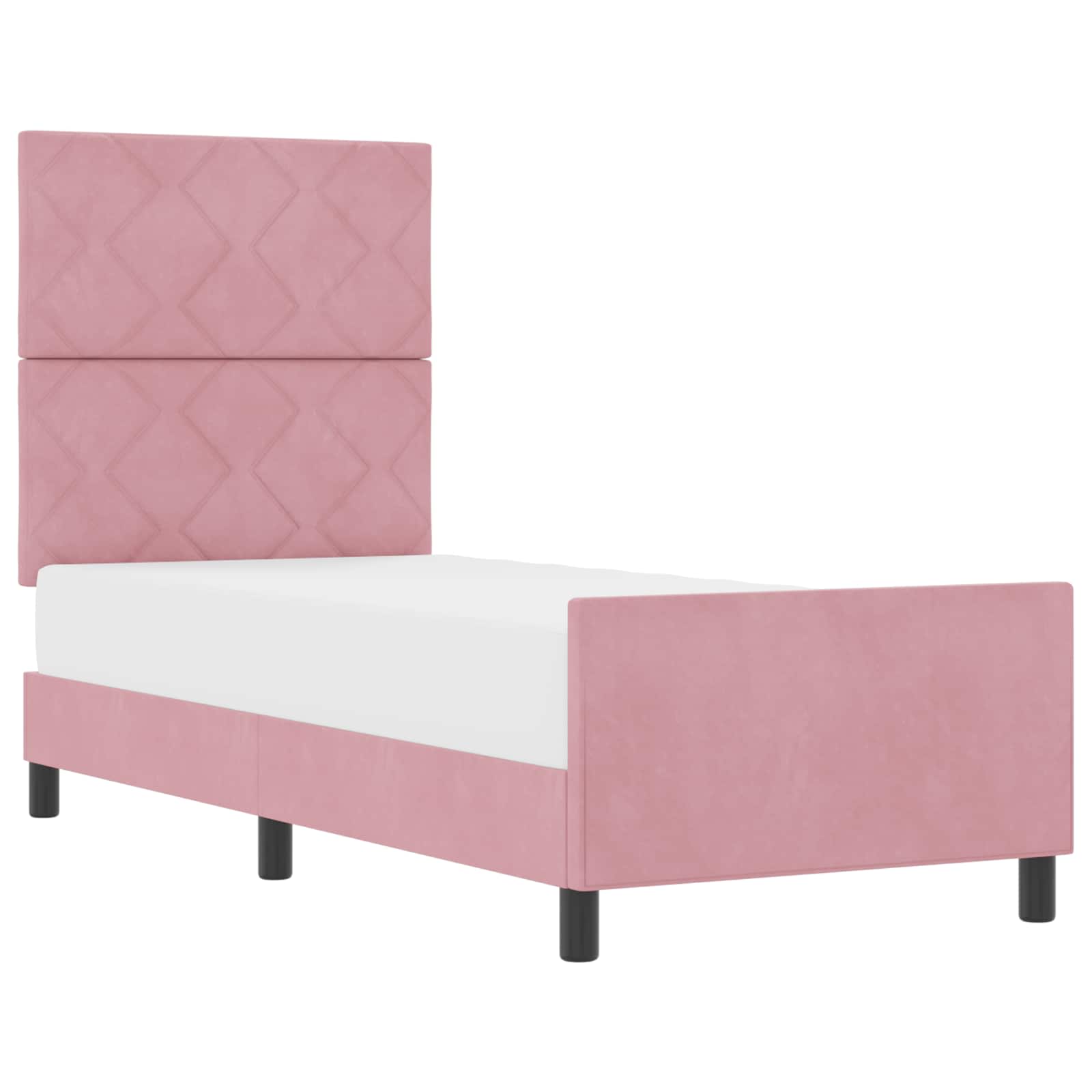 Boxspringbed met hoofdeinde Roze 80 x 200 cm Fluweel is nu te koop bij PeponiXL, paradijselijk wonen!