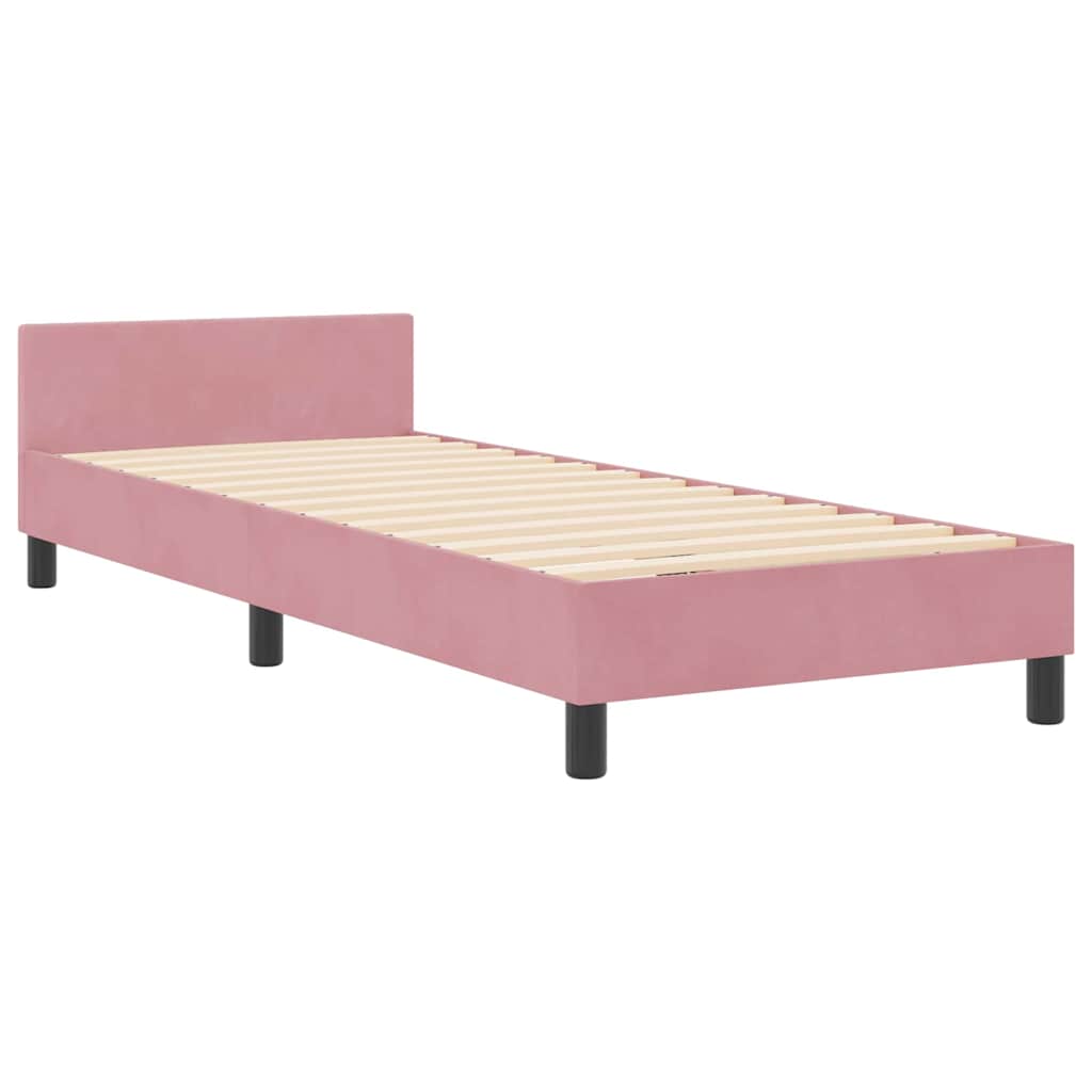 Boxspringbed met hoofdeinde Roze 80 x 200 cm Fluweel is nu te koop bij PeponiXL, paradijselijk wonen!
