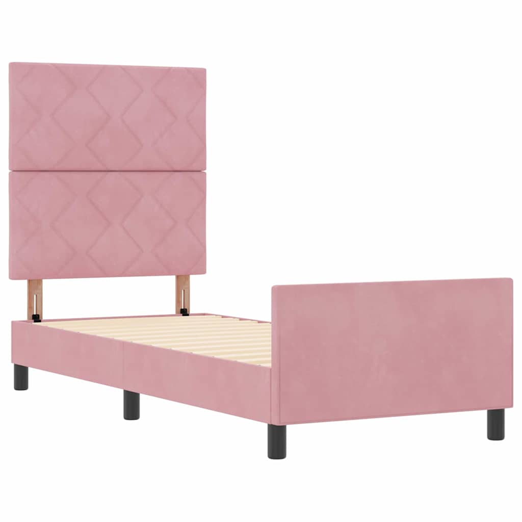 Boxspringbed met hoofdeinde Roze 80 x 200 cm Fluweel is nu te koop bij PeponiXL, paradijselijk wonen!