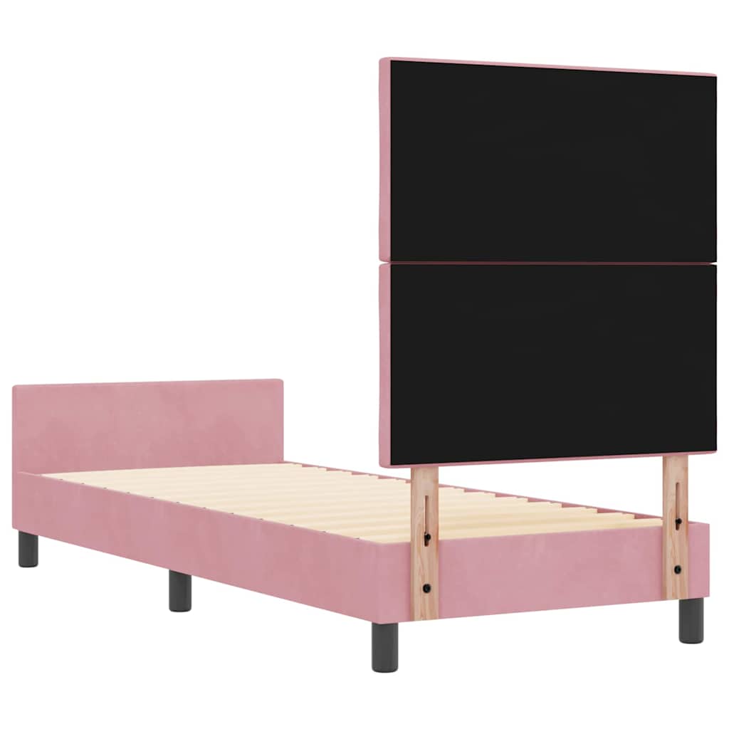 Boxspringbed met hoofdeinde Roze 80 x 200 cm Fluweel is nu te koop bij PeponiXL, paradijselijk wonen!