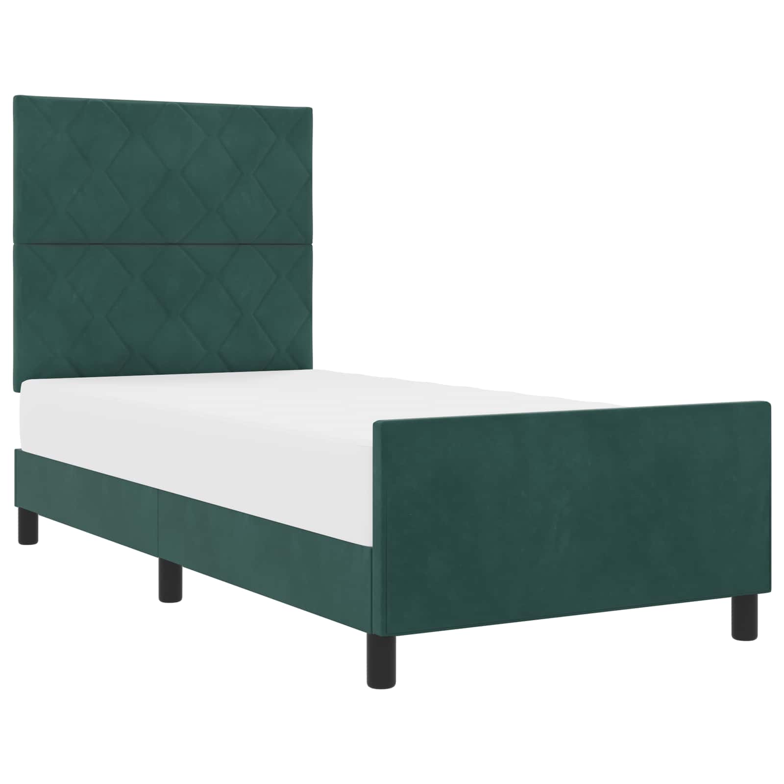 Boxspringbed met hoofdeinde Donkergroen 90 x 190 cm Fluweel is nu te koop bij PeponiXL, paradijselijk wonen!