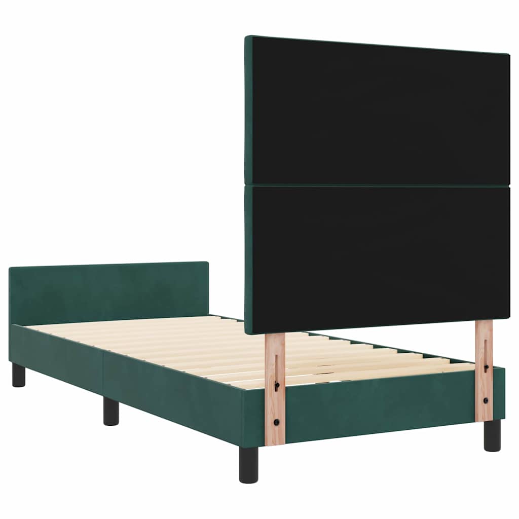 Boxspringbed met hoofdeinde Donkergroen 90 x 190 cm Fluweel is nu te koop bij PeponiXL, paradijselijk wonen!