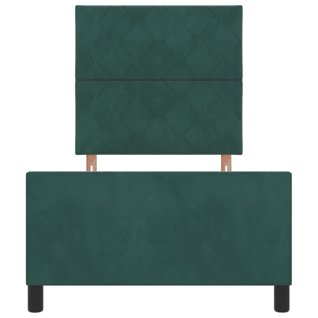 Boxspringbed met hoofdeinde Donkergroen 90 x 190 cm Fluweel is nu te koop bij PeponiXL, paradijselijk wonen!