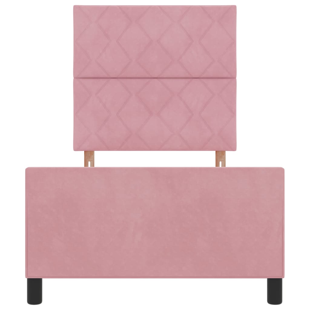 Boxspringbed met hoofdeinde Roze 90 x 190 cm Fluweel is nu te koop bij PeponiXL, paradijselijk wonen!