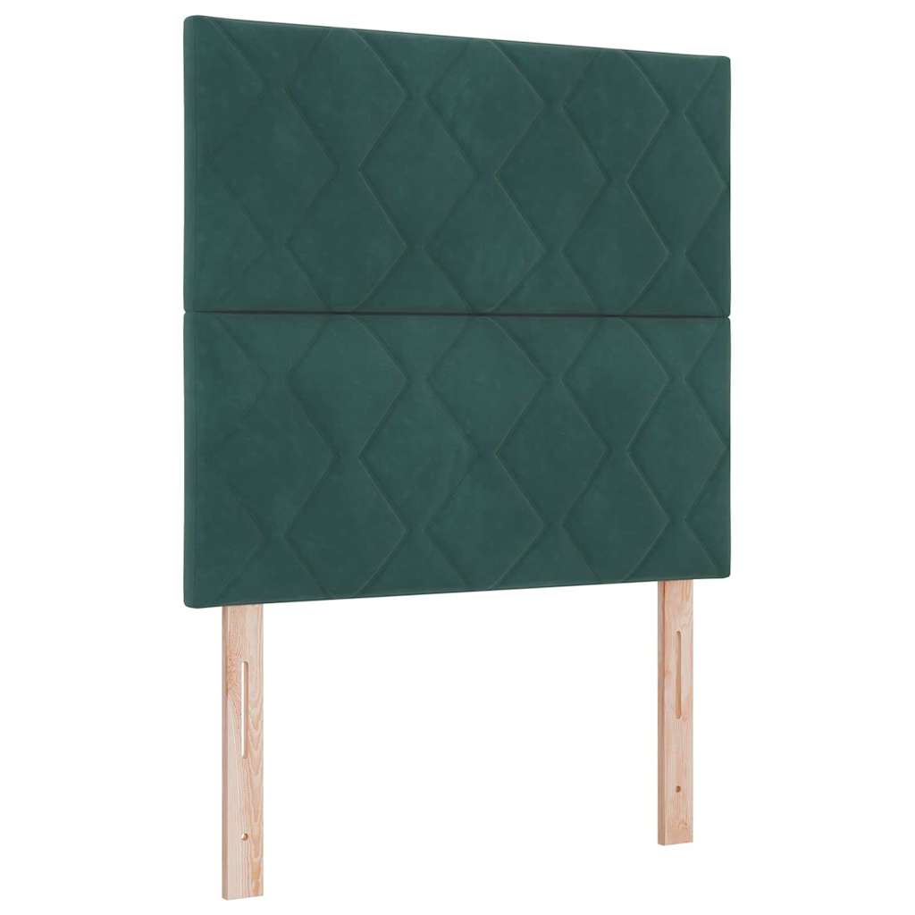 Boxspringbed met hoofdeinde Donkergroen 90 x 200 cm Fluweel is nu te koop bij PeponiXL, paradijselijk wonen!