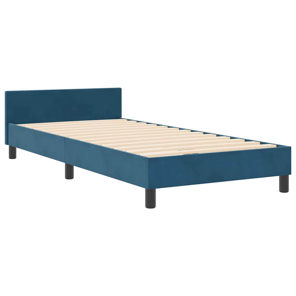Boxspringbed met hoofdeinde Donkerblauw 90 x 200 cm Fluweel is nu te koop bij PeponiXL, paradijselijk wonen!