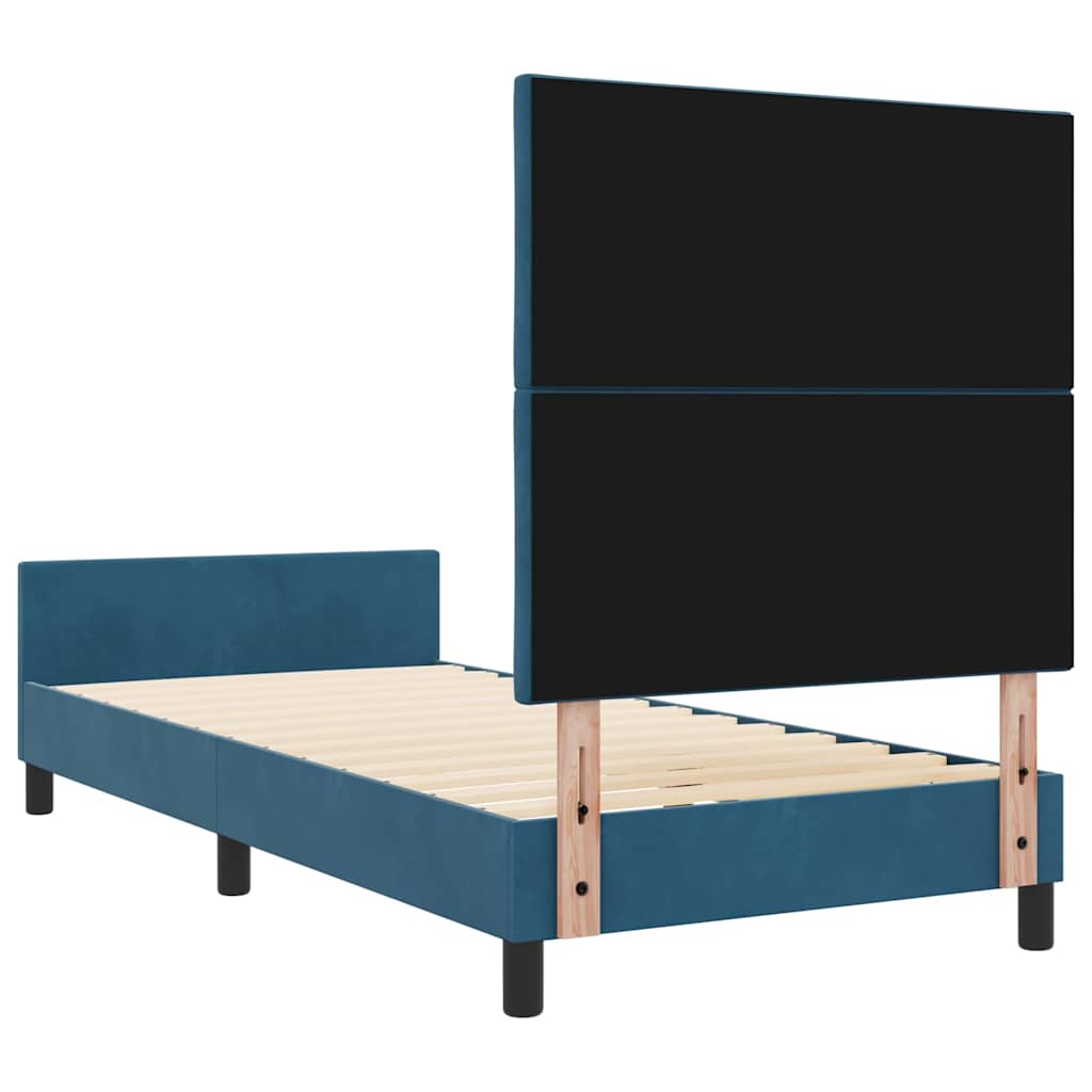 Boxspringbed met hoofdeinde Donkerblauw 90 x 200 cm Fluweel is nu te koop bij PeponiXL, paradijselijk wonen!