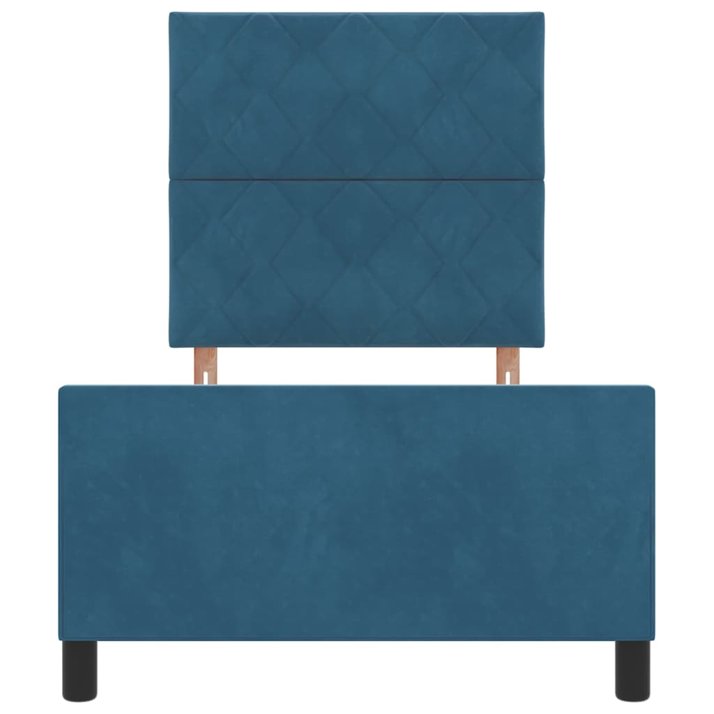 Boxspringbed met hoofdeinde Donkerblauw 90 x 200 cm Fluweel is nu te koop bij PeponiXL, paradijselijk wonen!