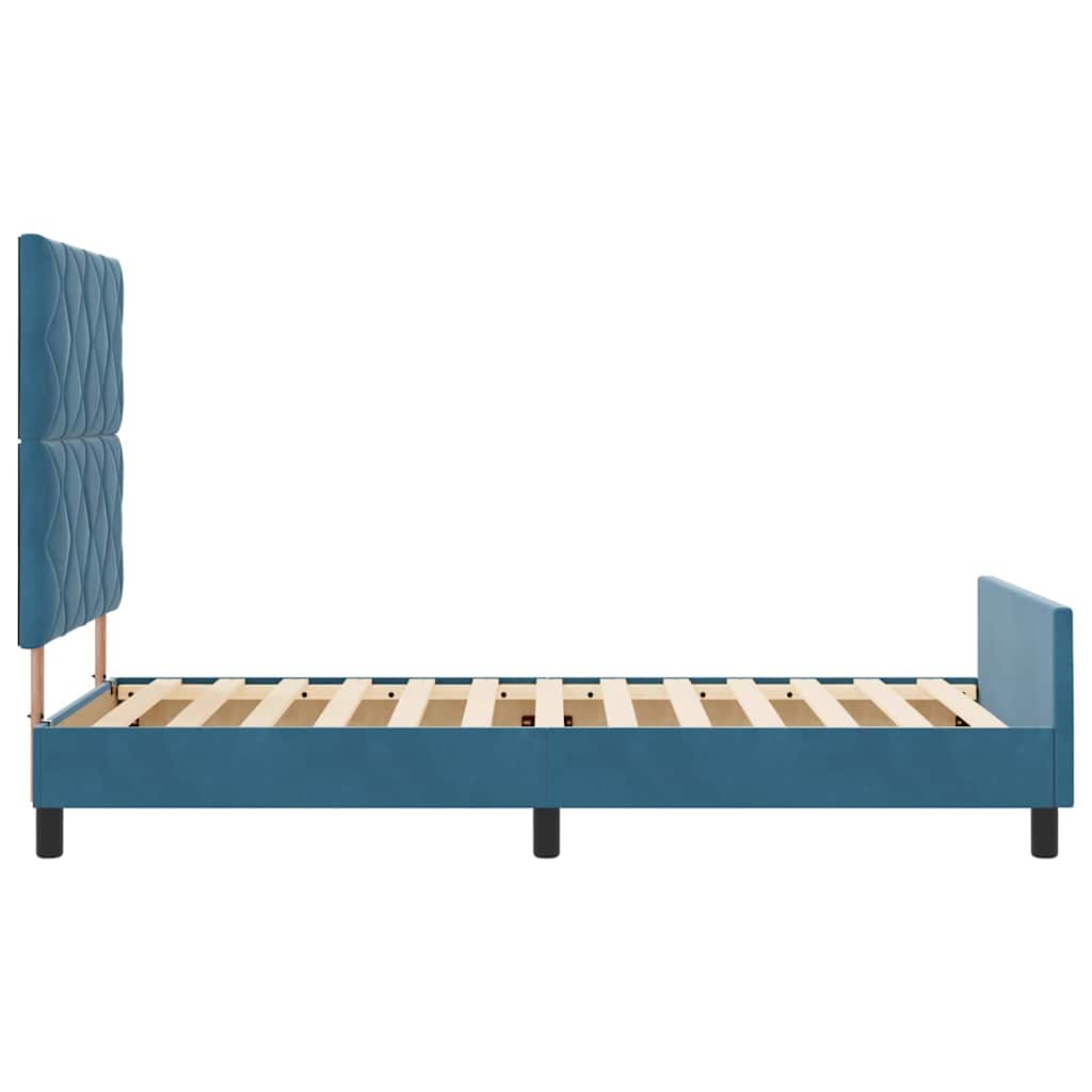Boxspringbed met hoofdeinde Donkerblauw 90 x 200 cm Fluweel is nu te koop bij PeponiXL, paradijselijk wonen!
