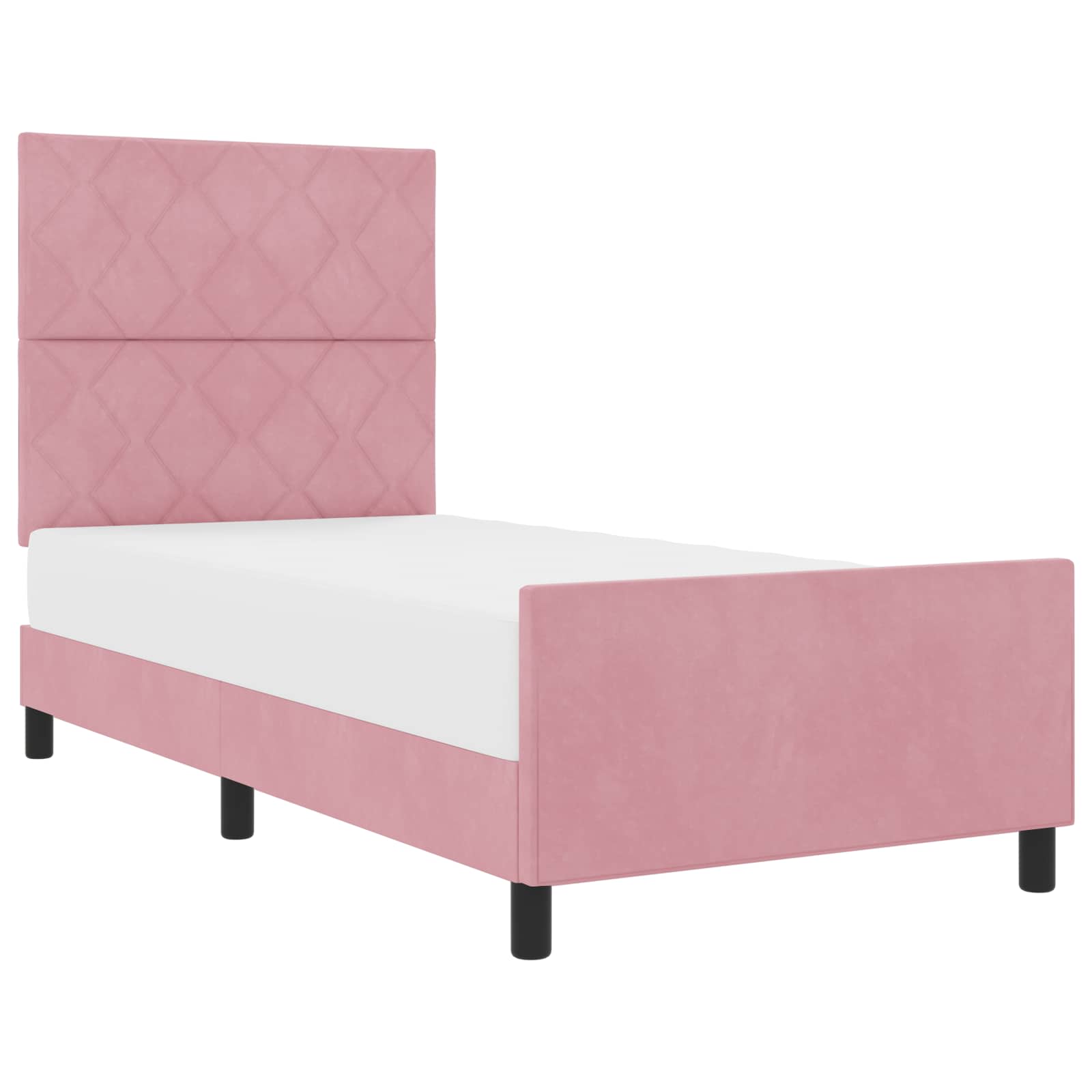 Boxspringbed met hoofdeinde Roze 90 x 200 cm Fluweel is nu te koop bij PeponiXL, paradijselijk wonen!