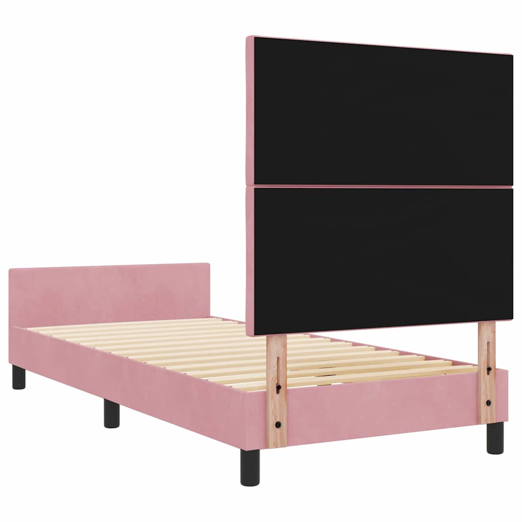 Boxspringbed met hoofdeinde Roze 90 x 200 cm Fluweel is nu te koop bij PeponiXL, paradijselijk wonen!