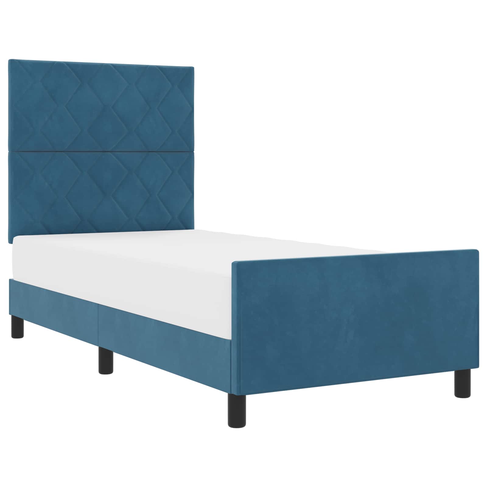 Boxspringbed met hoofdeinde Donkerblauw 100 x 200 cm Fluweel is nu te koop bij PeponiXL, paradijselijk wonen!