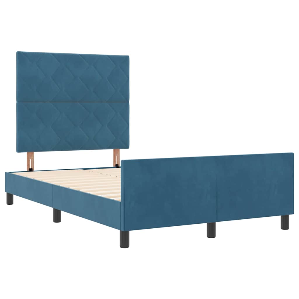 Boxspringbed met hoofdeinde Donkerblauw 120 x 190 cm Fluweel is nu te koop bij PeponiXL, paradijselijk wonen!