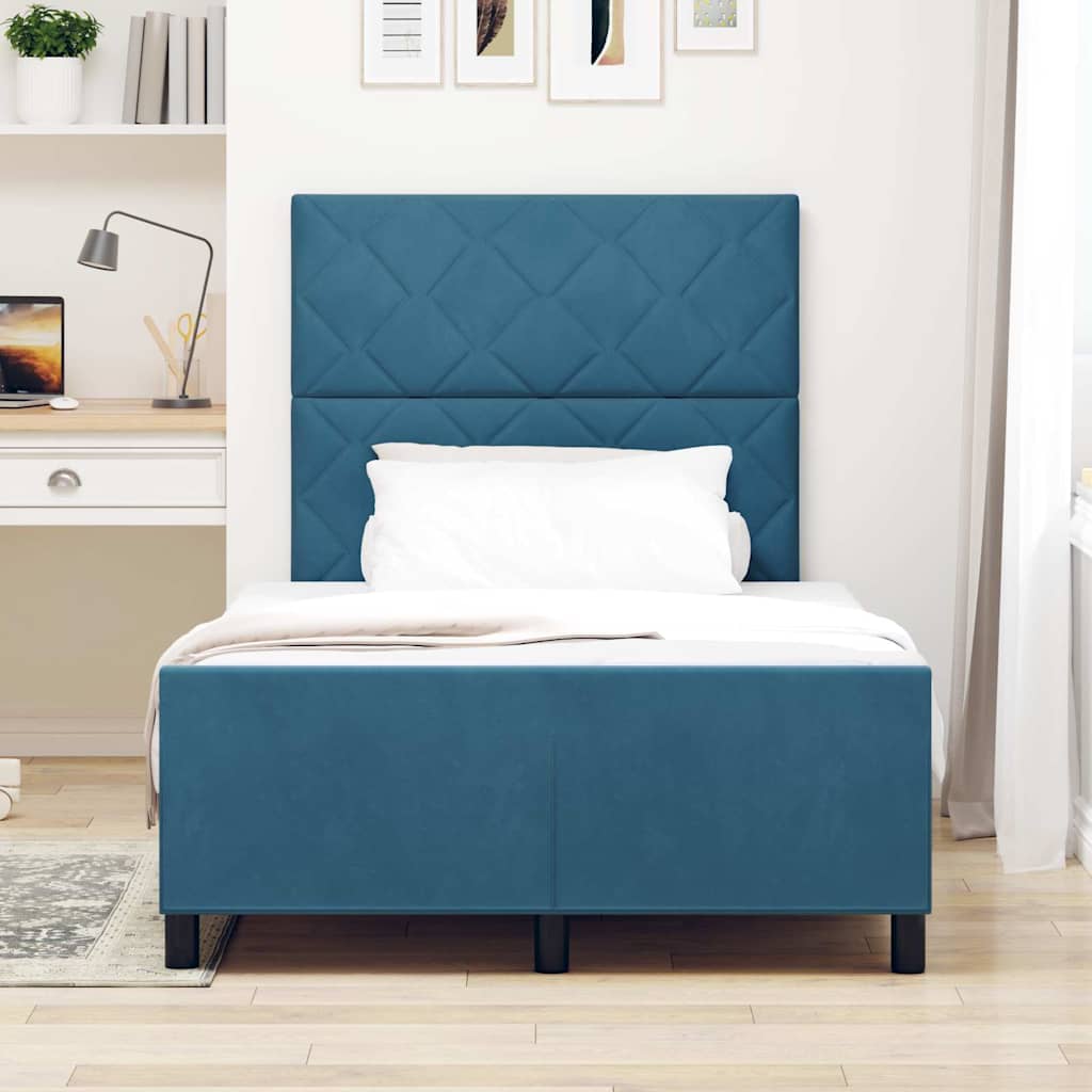 Boxspringbed met hoofdeinde Donkerblauw 120 x 200 cm Fluweel is nu te koop bij PeponiXL, paradijselijk wonen!