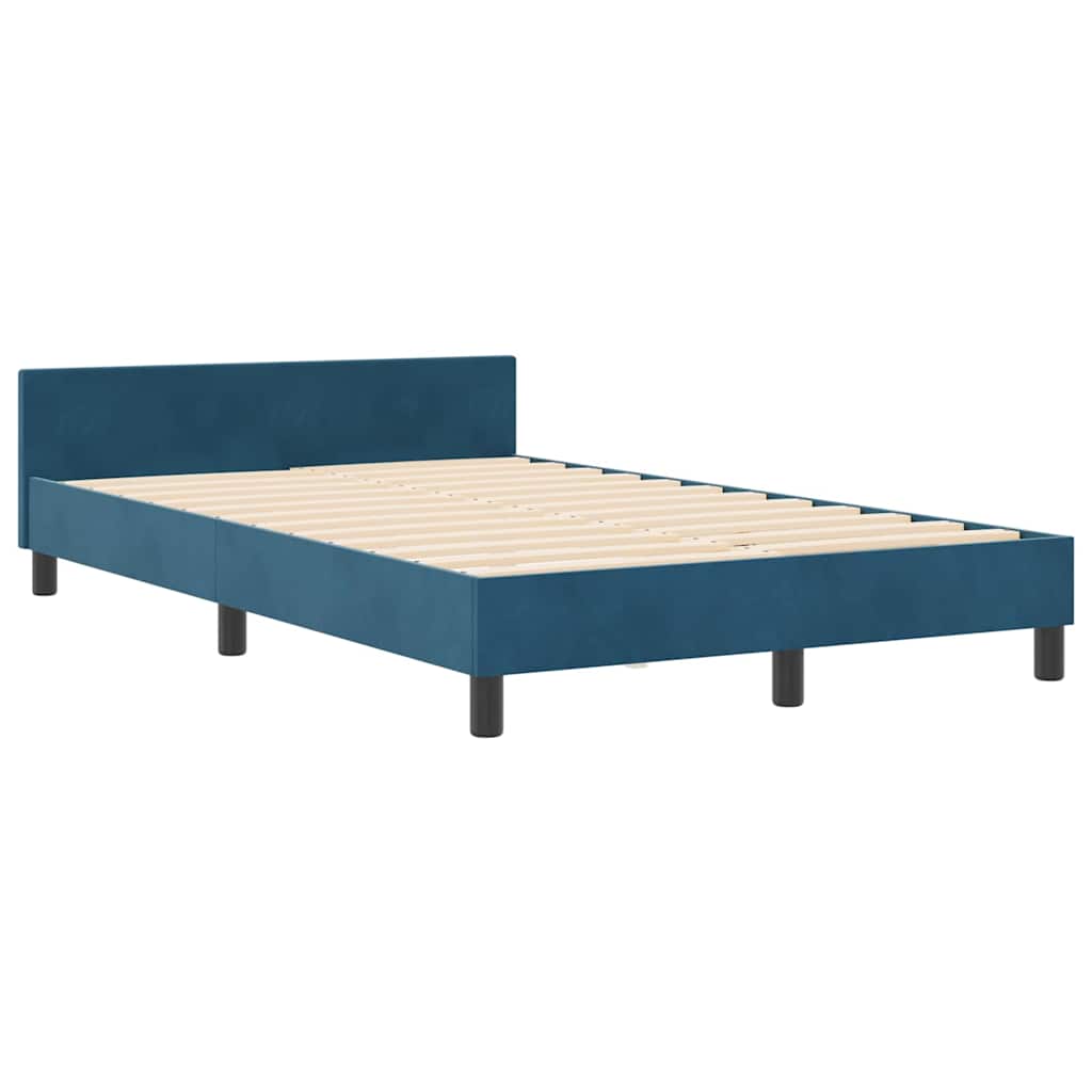 Boxspringbed met hoofdeinde Donkerblauw 120 x 200 cm Fluweel is nu te koop bij PeponiXL, paradijselijk wonen!