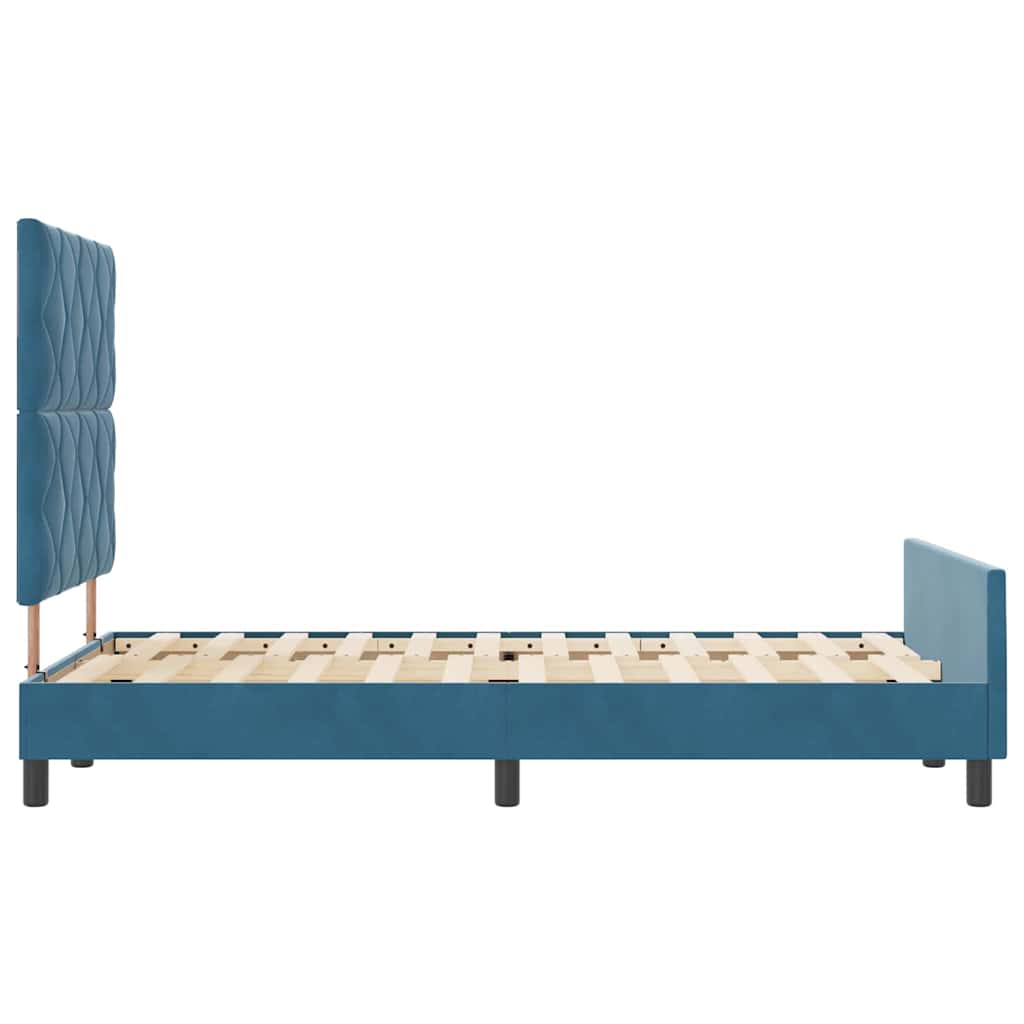 Boxspringbed met hoofdeinde Donkerblauw 120 x 200 cm Fluweel is nu te koop bij PeponiXL, paradijselijk wonen!