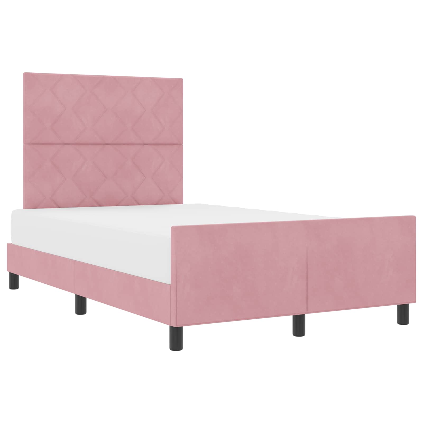 Boxspringbed met hoofdeinde Roze 120 x 200 cm Fluweel is nu te koop bij PeponiXL, paradijselijk wonen!