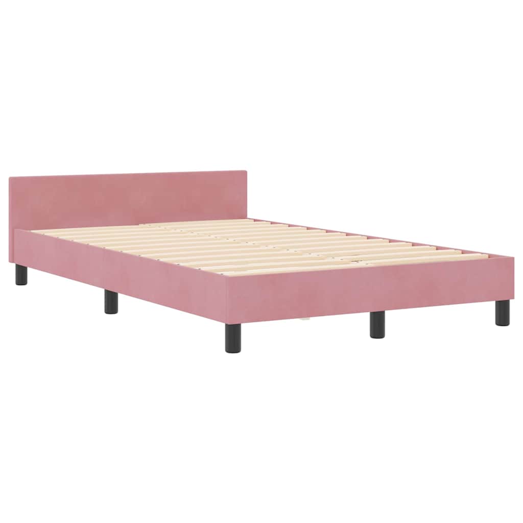 Boxspringbed met hoofdeinde Roze 120 x 200 cm Fluweel is nu te koop bij PeponiXL, paradijselijk wonen!