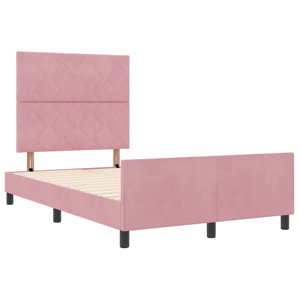 Boxspringbed met hoofdeinde Roze 120 x 200 cm Fluweel is nu te koop bij PeponiXL, paradijselijk wonen!
