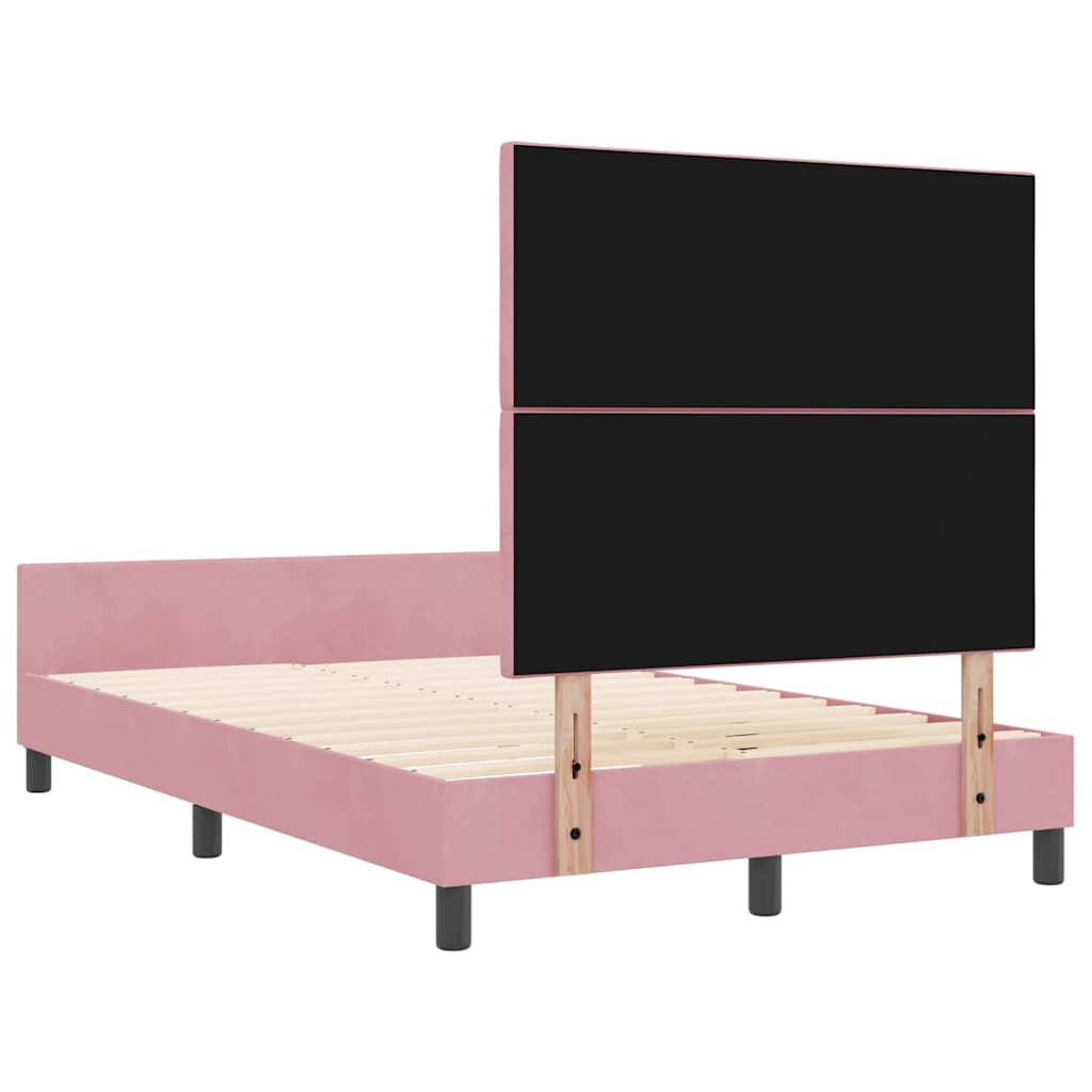 Boxspringbed met hoofdeinde Roze 120 x 200 cm Fluweel is nu te koop bij PeponiXL, paradijselijk wonen!