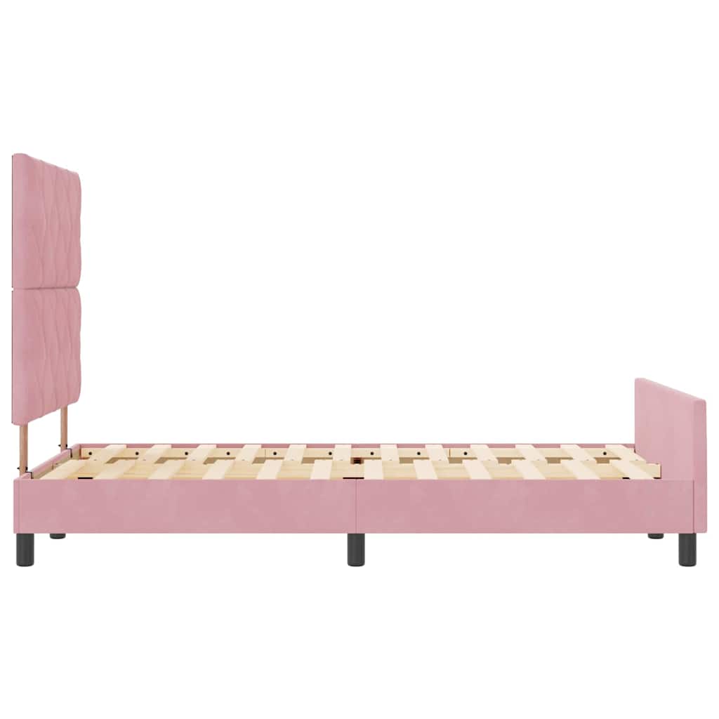 Boxspringbed met hoofdeinde Roze 120 x 200 cm Fluweel is nu te koop bij PeponiXL, paradijselijk wonen!