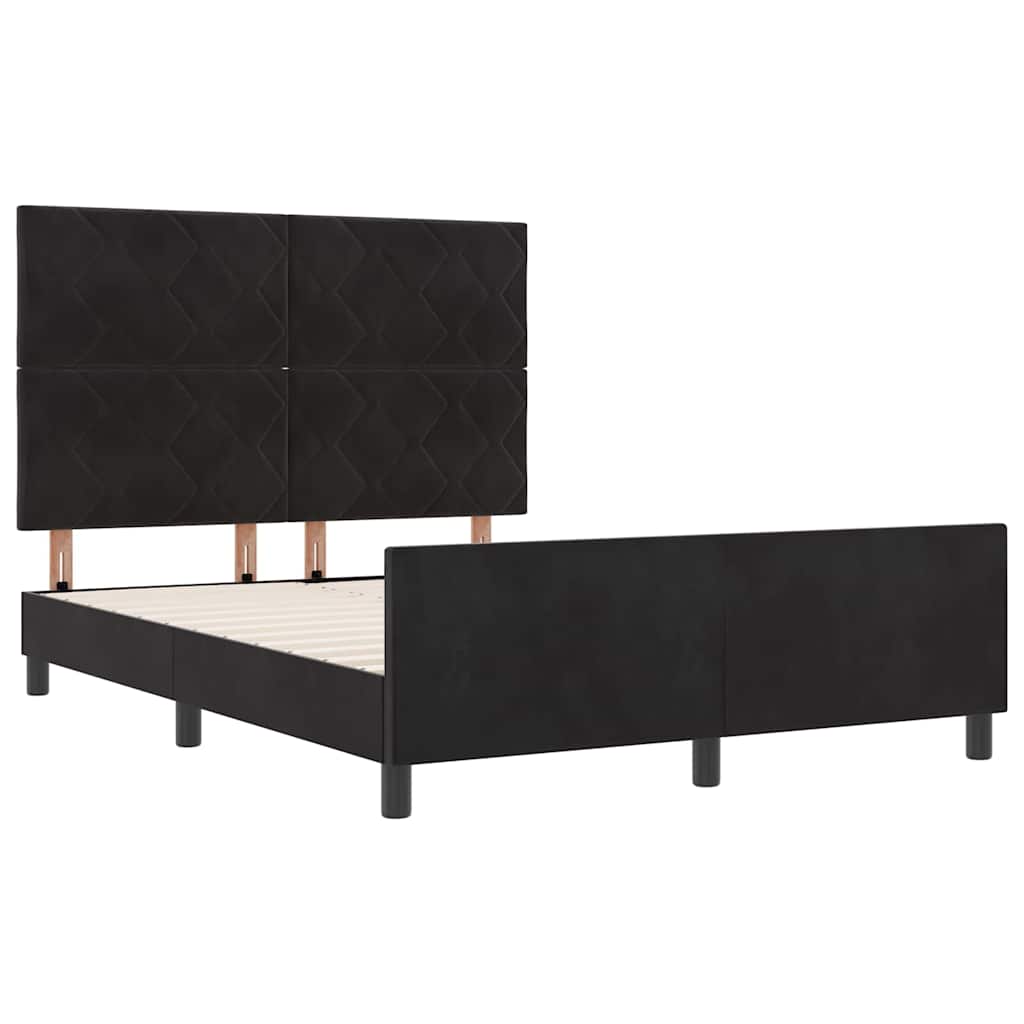 Boxspringbed met hoofdeinde Zwart 140 x 190 cm Fluweel is nu te koop bij PeponiXL, paradijselijk wonen!