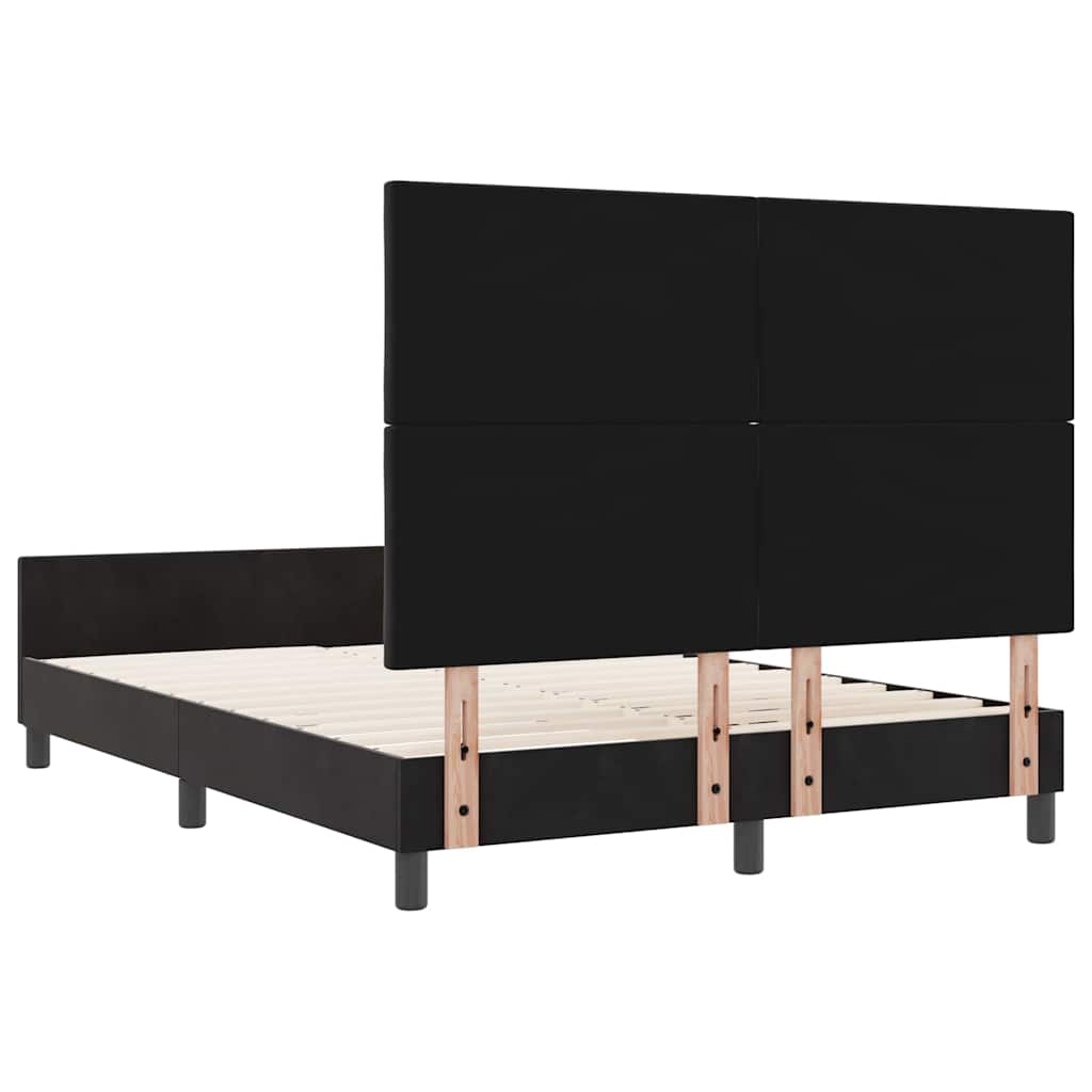Boxspringbed met hoofdeinde Zwart 140 x 190 cm Fluweel is nu te koop bij PeponiXL, paradijselijk wonen!