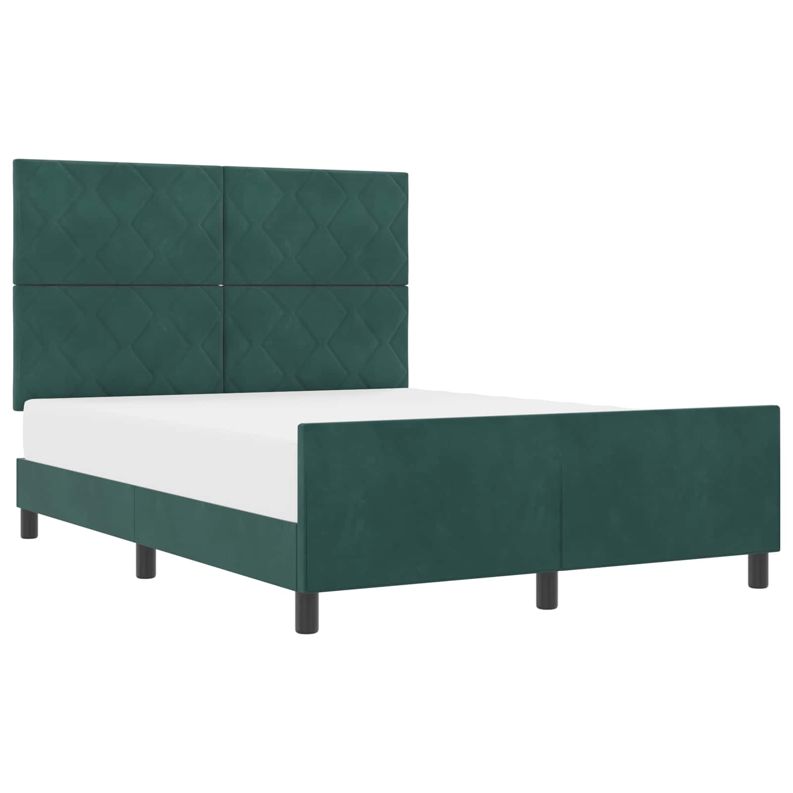 Boxspringbed met hoofdeinde Donkergroen 140 x 190 cm Fluweel is nu te koop bij PeponiXL, paradijselijk wonen!