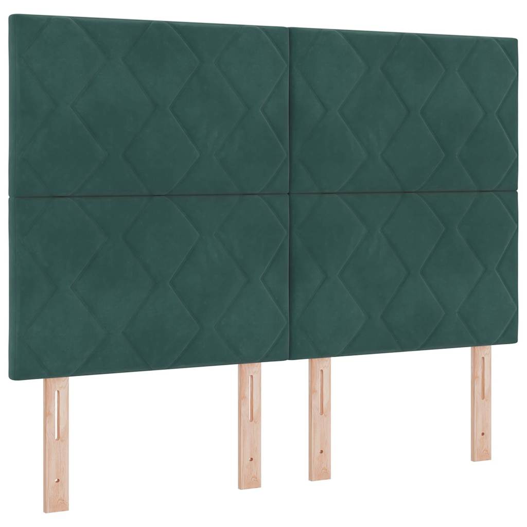 Boxspringbed met hoofdeinde Donkergroen 140 x 190 cm Fluweel is nu te koop bij PeponiXL, paradijselijk wonen!