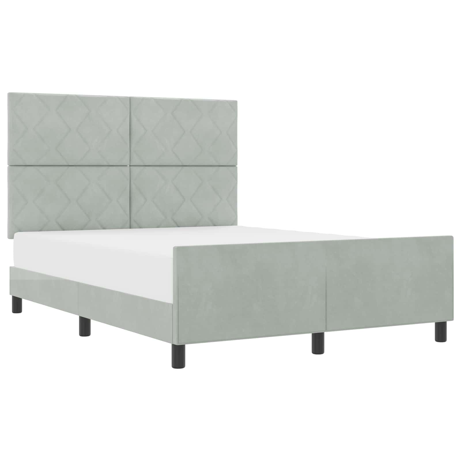 Boxspringbed met hoofdeinde Lichtgrijs 140 x 200 cm Fluweel is nu te koop bij PeponiXL, paradijselijk wonen!
