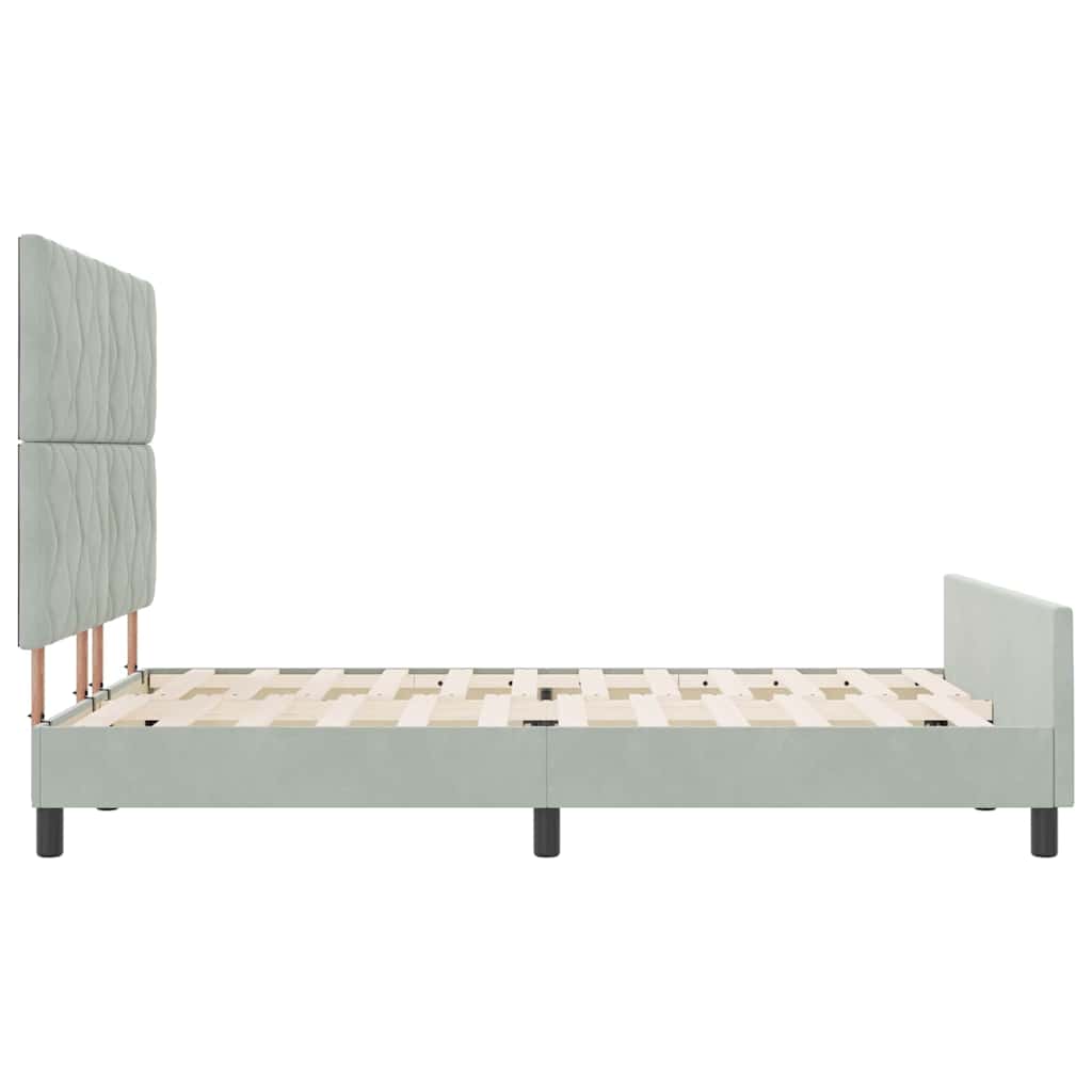 Boxspringbed met hoofdeinde Lichtgrijs 140 x 200 cm Fluweel is nu te koop bij PeponiXL, paradijselijk wonen!