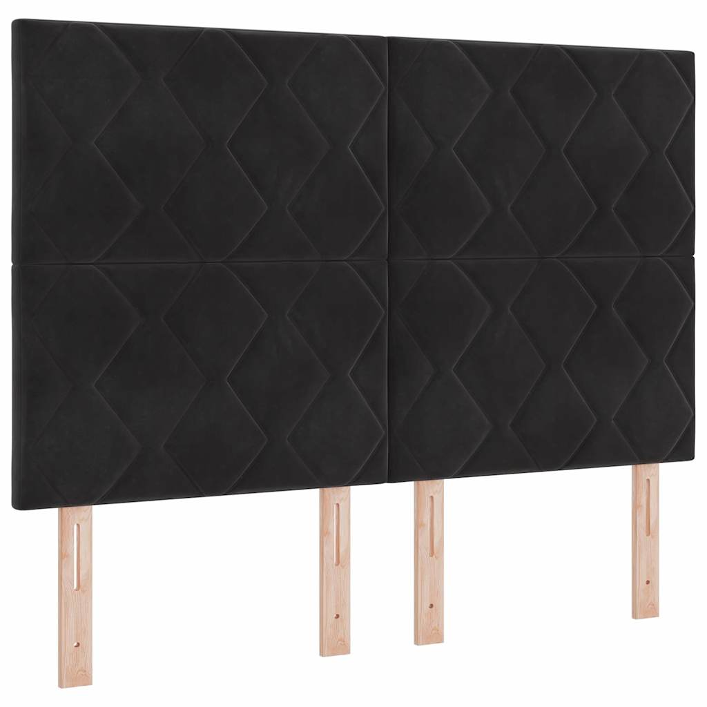Boxspringbed met hoofdeinde Zwart 140 x 200 cm Fluweel is nu te koop bij PeponiXL, paradijselijk wonen!